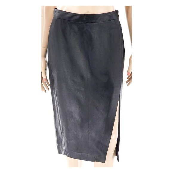 GUCCI Glossy Slit Midi Pencil Skirt